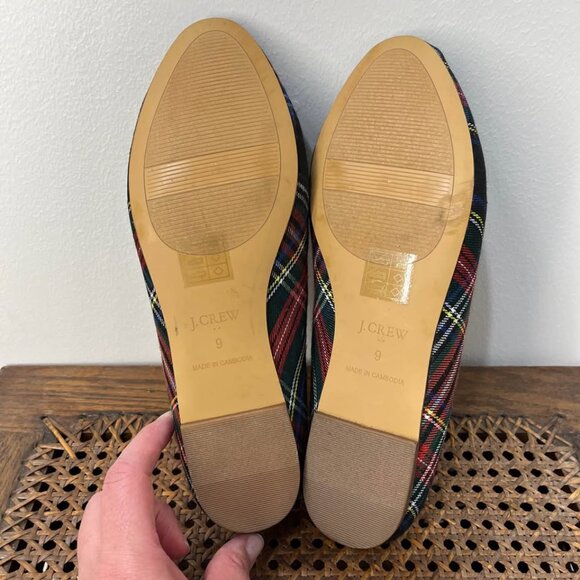 Size 9 J.Crew Factory Stewart Tartan Plaid Smoking Loafers - Picture 7 of 7